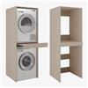 PLATAN ROOM Lavatrice asciugatrice armadio con ripiano estraibile - Lavatrice per lavatrice e asciugatrice - Armadio sovrapiano 187 x 65 x 66 cm (cappuccino)