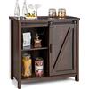 COSTWAY Credenza da Cucina, Armadietto Salvaspazio in Legno con Serranda Scorrevole e 4 Scomparti, Mobiletto a Buffet per Soggiorno, Ingresso e Camera da Letto, 80 x 40 x 82 cm