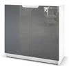 Vladon Madia Logan, mobile a 2 ante, bianco opaco/grigio lucido (82 x 78 x 37 cm)