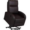 Totò Piccinni Poltrona Relax EUREKA ELETTRICA Alzapersona con Massaggi, Pulsantiera Laterale, Telecomando, Imbottita, Struttura in Legno, Ideale per Anziani (Ecopelle Testa di Moro)