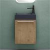 Mai & Mai Mobile Bagno Sospeso46x26x63cm Marrone chiaro, Lavabo Antracite | Set Mobile da Bagno, Lavabo da Minerale fuso in Antracite opaco, Seria Pisa