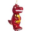 Brubaker T-Rex Rosso - Palla di Natale in Vetro Dipinto a Mano - Bocca Soffiata Decorazione Dell'Albero di Natale Figure Buffo Ciondolo Decorazione Albero Palla - 12 cm