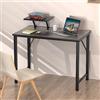 Rcynview Scrivania Computer 80X40cm, Tavolo da Ufficio, con Staffa per Alzata Staccabile, da Lavoro, Adatto per Soggiorno, Cameretta, Casa, Nero