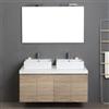 Kiamami Valentina - Mobile Bagno 120Cm Con 4 Ante Rovere Naturale Doppio Lavabo | Valentina
