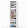 HOMIDEC Scarpiera, 10 Ripiani Scarpiera Salvaspazio Slim | Può Contenere 20 Paia di Porta Scarpe, Plastica Scarpiero di Scarpe per Ingresso, Camera da Letto e Corridoio, Trasparente