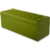 MG Design Pouf contenitore imbottito 45 × 120 cm Verde - capacità ca. 140 L, fino a 300 kg, seduta morbida, struttura solida, già montato e facile da pulire