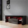 SIRHONA Mobile TV LED Nero, Panca TV 130 x 35 x 45 cm, Illuminazione LED RGB con colore regolabile, Capacità di carico 40 kg, Adatto per soggiorno o camera da letto