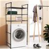 OHMG Armadio per lavatrice, sovrappeso per lavatrice, 3 ripiani aperti per bagno, lavanderia, 72 x 25 x 155 cm, mobile WC 3 in 1 di stoccaggio, design industriale