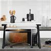 HUOLE Scaffale per Forno a Microonde, Vernice in Ferro Inossidabile + Truciolato Ecologico, Tostapane Scaffale Forniture da Cucina della Griglia del Forno Salvaspazio-Superficie in marmo 57*38*38 cm-Z