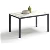 REDÒKASA Tavolo allungabile 130 + 40 cm per sala da pranzo modello GIOTTO con top in melaminico e gambe quadrate (130X80, MARMO DI CARRARA)