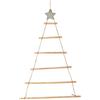 BSTCAR Decorazione in Legno, Albero di Natale Moderno in Legno con Bastoncini di Legno, Scala in Legno con Stella da Appendere e Decorare, Decorazione in Legno