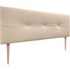 DHOME Testiera imbottita in Similpelle o Tessuto AQUALINE CON GAMBE testate letto (Similpelle Beige,160x105cm (Letti 150/160))