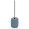 Inbagno Scopino Bagno per WC Turchese Cobalto, Manico Cromato, Include portascopino, in Ceramica, ciuffo con setole Nere, Linea Cup