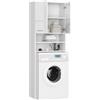 BDW Armadietto per Lavatrice, 180 x 64 x 30 cm, Lucido, per il Bagno, per la Sovrastruttura, Colore: Bianco Lucido