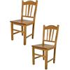 t m c s Tommychairs - Set 2 sedie modello Silvana per cucina bar e sala da pranzo, robusta struttura in legno di faggio color rovere e seduta in legno