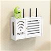 Puupaa Scatola portaoggetti da parete per router WiFi,mensola da appendere alla parete, per TV,mensola portaoggetti per decorazione da parete,decorazione per camera da letto,bianco-A-WIFI Patten