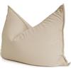 bananair - Pouf Poltrona a Sacco - Imbottitura in Schiuma, Molto Confortevole - Tessuto Morbido, Velluto a Coste - Fodera Lavabile - Pouf Divano Gigante (180 x 140 cm, Beige)