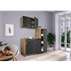 respekta Cucina mini cucina singola, angolo cottura Pantry rovere grigio Levin 130 cm