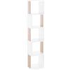MyosHome - Scaffale libreria moderna, 4 ripiani, stile moderno, scaffale per soggiorno, scaffalatura stretta e alta, colore bianco rovere sonoma 30 x 30 x 161 cm. Rastus