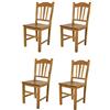 t m c s Tommychairs - Set 4 sedie modello Silvana per cucina bar e sala da pranzo, robusta struttura in legno di faggio color rovere e seduta in legno