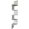 MECSAL CASALINGHI Mensola scaffale angolare da parete muro 5 ripiani portaoggetti, in legno, colori assortiti, cucina, soggiorno camera da letto, studio (bianco legno)