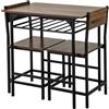 RELAX4LIFE Set da Pranzo per 2 Persone, Tavolo Rettangolare in Legno con Ripiano di Stoccaggio, Struttura in Metallo, 2 Sedie Comfortevoli, Set da 3 Pezzi Salvaspazio per Cucina (Marrone)