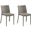 HOUSE COLLECTION SEDIA PERLA SENZA BRACCIOLI, IN POLIPROPILENE, DESIGN IMPILABILE, TORTORA (BCA122x2)
