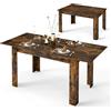 LIFEZEAL Tavolo Allungabile, Tavolo da Pranzo, Cucina, Sala da Pranzo, 120-158cm Piano Estensibile, per 4-6 Persone, Scrivania, Industriale, Salvaspazio, Rettangolare, in Legno, Max 110kg, Marrone