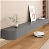 Aipunlus Mobile TV a Parete in Legno Massello, Mobile Sotto TV Sospeso, Design Moderno, Struttura Sospesa per Soggiorno/Camera da Letto, Legno Naturale e Costruzione Resistente (Grigio, 260cm/102.3in)