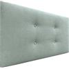 DHOME Testata in Similpelle o Tessuto AQUALINE Pro con 2 file di bottoni Testata imbottita Letto di lusso (Tessuto Verde Acqua, 110x50cm (Letti 80/90/105))