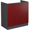 Vicco Mobile lavello cucina R-Line, Rosso, 80 cm