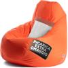 Avalon - Puff Poltrona Sacco XXL Jive Deluxe Sfoderabile, Pouf Sacco di Qualità Sartoriale, Bean Bag per Sedersi Ergonomico, Tessuto Antistrappo Impermeabile, Made in Italy(95x135cm-Arancio)