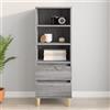 JHQHSM Mobile da Cucina Mobile salotto Mobile contenitore Mobiletto multiuso Credenza Grigio Sonoma 40x36x110 cm in Legno Multistrato Adatto per il soggiorno la sala da pranzo il corridoio e l'ufficio