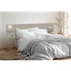 DHOME Testiera con Mensole in Legno Riciclato DM Appesa a Parete Stile Pallet Orizzontale Letto Vintage Nordico Supporti inclusi (Finitura Lino, 290cm)