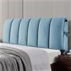 ZCXRYFL Cuscini Testiera Letto Matrimoniale Singolo Una Piazza E Mezza Copri Testata Letto Imbottita, Schienale Letto Grandi Cuscino da Lettura Anti-collisione Copripiumino Lavabile(135x50cm,Blue3)