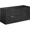 PIASKI ADEL - Mobile da bagno doppio, 120 cm, colore: nero con piano di lavoro o lavabo da incasso