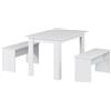 Vicco Set di tavoli da pranzo Sentio, Bianco, 112 x 73.6 cm con 2 panche, adatto come set da pranzo per piccoli spazi e cucine