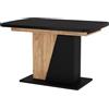 Vicco tavolo da pranzo allungabile Fenaro, Rovere nero/oro, 120 x 80 cm estensibile, allungabile con prolunga per dimensioni del tavolo flessibili