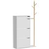 Vicco Armadio per le scarpe Ivo, Bianco, 90 x 181.5 cm | con 3 scomparti, 1 cassetto, per riporre scarpe e accessori nell'ingresso