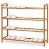 Generico Scarpiera in Bambù a 4 Ripiani - Portascarpe da 12-16 Paia - 68×24×71 cm - Scaffale Multiuso per Ingresso, Camera, Bagno e Cabina Armadio - Struttura Robusta e Naturale -69413