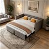 JiaOyu Divano letto multifunzionale allungabile 90/180 x 200 cm, divano allungabile a 2 posti con funzione di sonno e rete a doghe in velluto, ideale per soggiorno e camera degli ospiti (senza materasso)