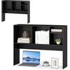 HOMASIS Libreria da Scrivania con 5 Scomparti, Scaffale da Scrivania in Legno, Espositore Mensola Aperta con Piedini Antiscivolo e Dispositivo Antiribaltamento, 94 x 25 x 73 cm (Nero)