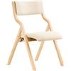 SoBuy Sedia Pieghevole da Pranzo con Seduta e Schienale Imbottiti, Design Elegante e Salvaspazio, Comoda e Resistente, Facile da Riporre, Perfetta per Cucina, Ufficio e Esterno, Beige FST40-W