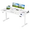 Devoko 140 x 70 cm Scrivania Regolabile In Altezza,Scrivania Elettrica con Desktop Completo,Altezza Regolabile 73-119 cm,Scrivania per Ufficio con 4 Altezze di Memoria,Porta di Ricarica USB(Bianca)
