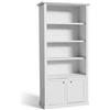Mar.c.a. Design - Libreria Arte Povera con 4 Ripiani e 2 Ante - Libreria in Legno 90x41x186 cm con Base Piatta - Made in Italy