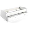 VitaliSpa Letto per bambini Enzo, Bianco, 90x200 cm, estendibile su entrambi i lati come letto aggiuntivo per adolescenti