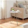 [en.casa] Tavolino Laterale con Gambe a Forcina Hairpin Tavolino da Caffè a Piano Rotondo 45 x Ø43 cm in Metallo per Soggiorno Salotto Camera da Letto - Grigio Opaco