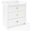 ATB - Comò Bianco Con Fasciatoio Removibile - MDF Di Alta Qualità - Cassetti Silenziosi - Mobile Per Neonati - Arredamento Cameretta - Design Moderno - Storage Neonato - Finitura Resistente - Facile D