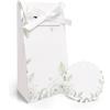 FERDINANDO FAMA' FAMÀ - Scatoline Portaconfetti Matrimonio Bustina Rose Bianche - Bomboniera Personalizzabile in Cartoncino Pregiato - 16 Scatoline + 16 Tag