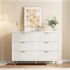 belupai Cassettiera a 6 cassetti con gambe dorate e maniglie, 100 x 34 x 73 cm, mobile portaoggetti stile semplice ed elegante, cassettiera per corridoio, credenza per camera da letto, soggiorno